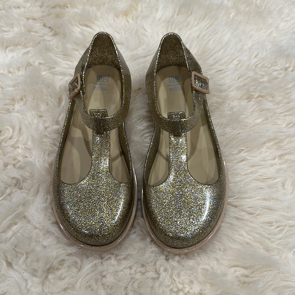 Mel by Melissa Other - NWOT Mel by Melissa Girl’s Gold Glitter Mary Janes